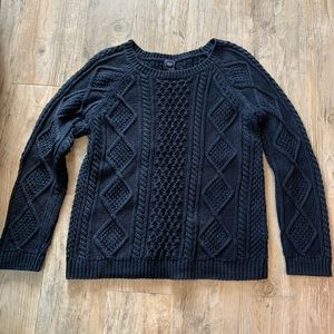 Navy Blue Knit Thick Sweater Medium Gap